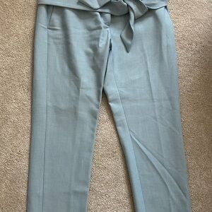 LOFT Women's Light Blue Tie-Waist Trousers